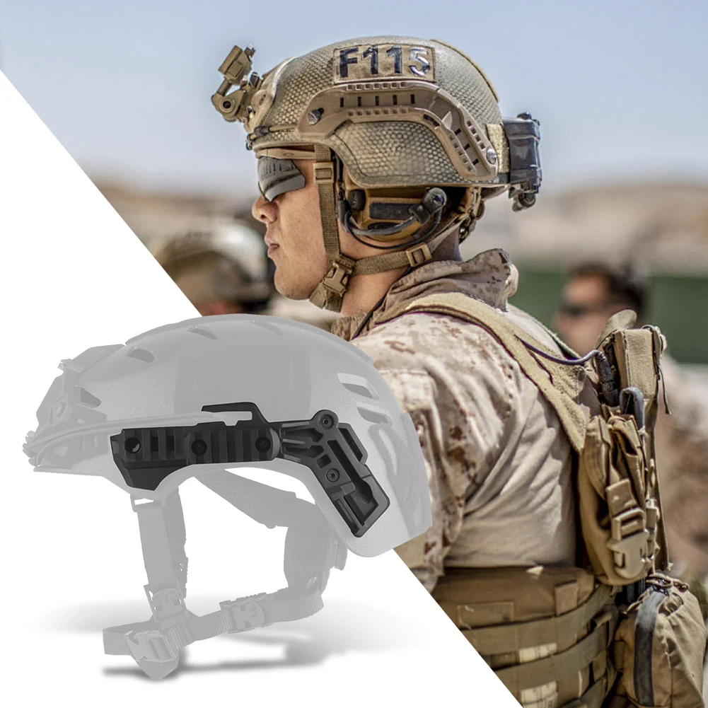 Trilho de guia lateral para capacete, trilho de montagem de capacete de nylon, trilho lateral para capacete de combate profissional, acessórios para capacete wendy