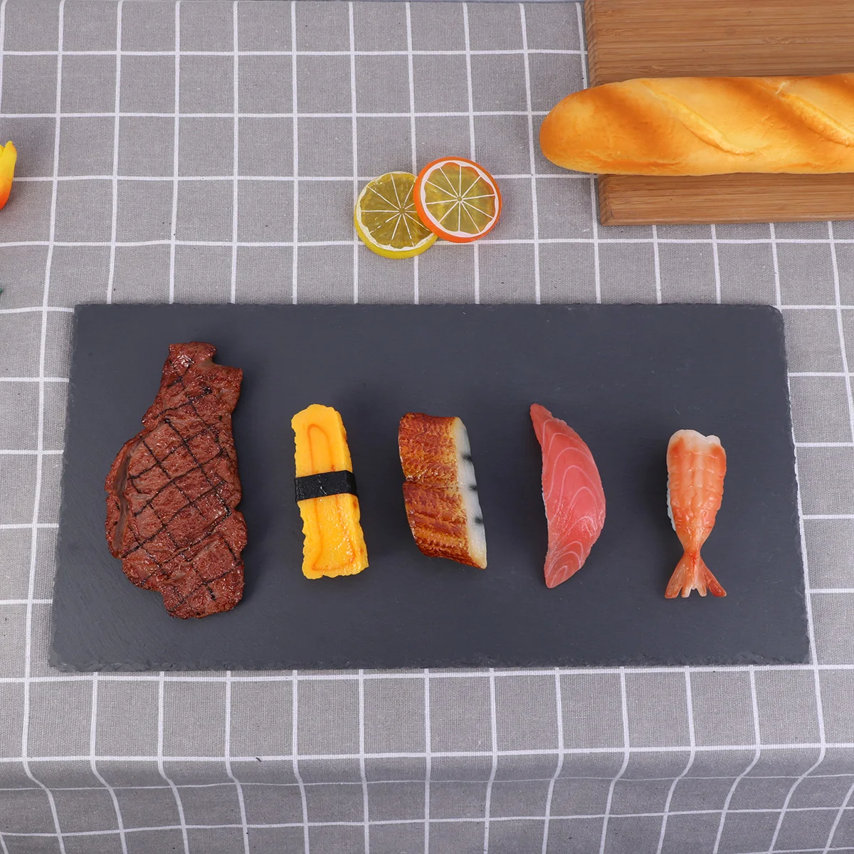 

Rectangular Plate 40x20cm Black Natural Material for Food Fruit Storage Attractive Healthy Option Natural Plate