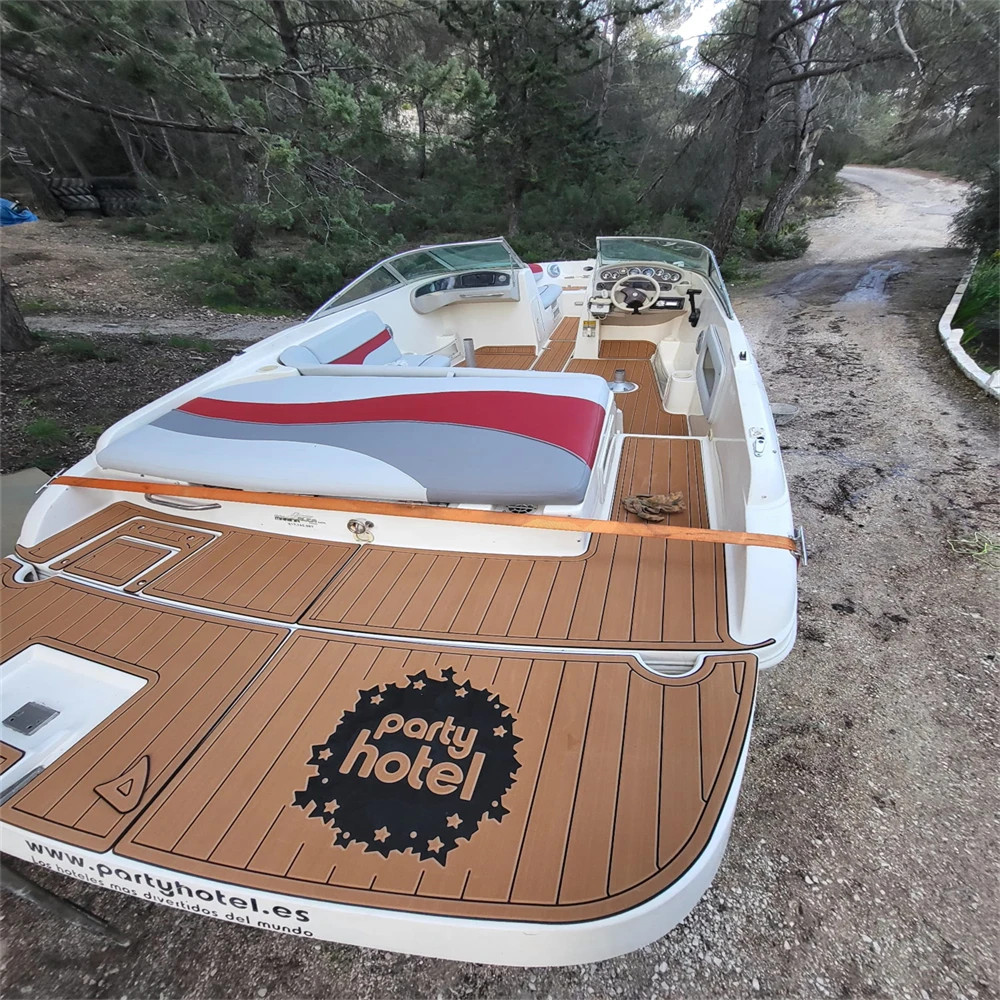 Mata podłogowa do łodzi Rinker Captiva 212 z 2003 roku, styl SeaDek/Gatorstep, samoprzylepna, imitacja teaku z pianki EVA, b69d5hsd