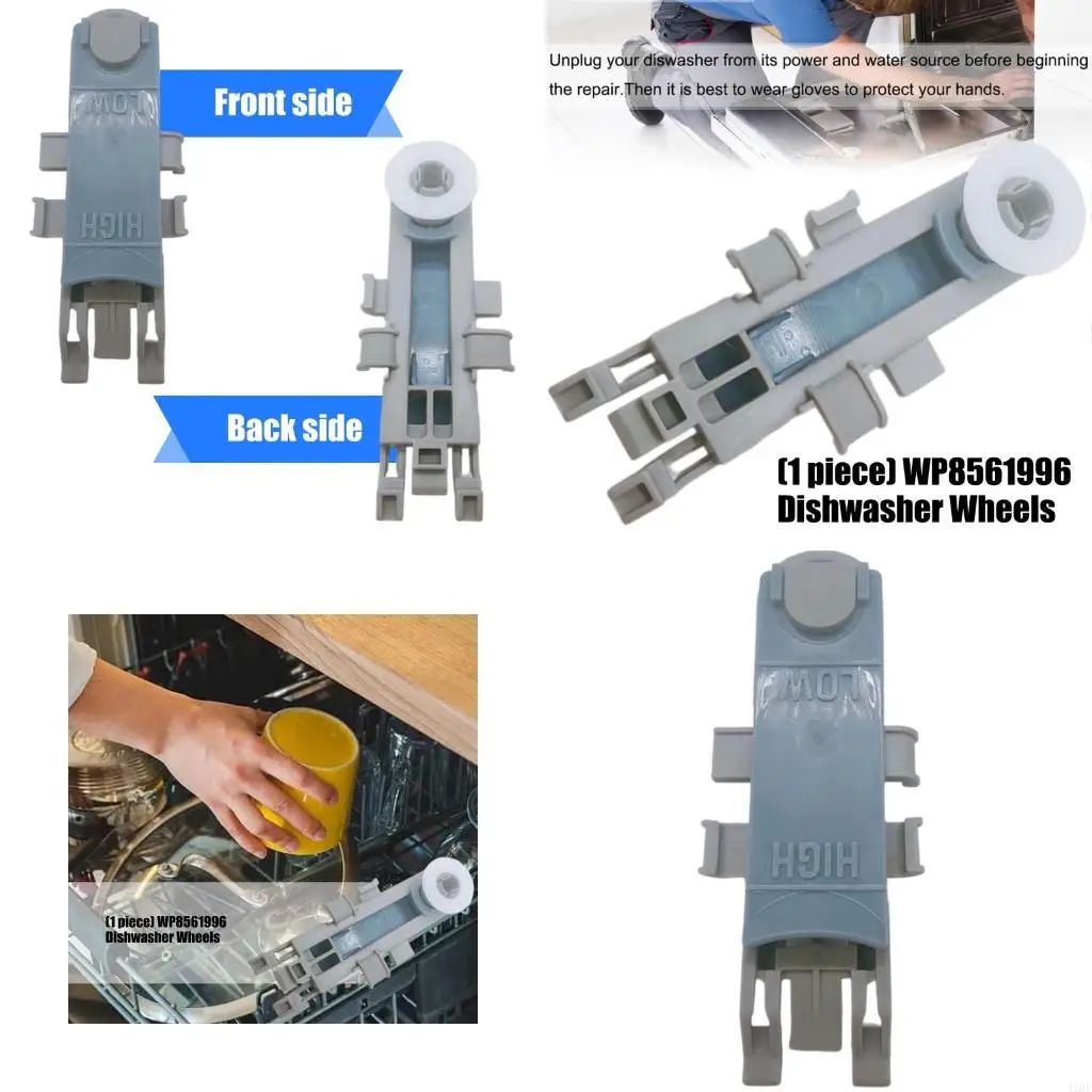 J1HF Quiet Gliding Dishwasher Wheel ABS Construction Compatible Multiple Brands