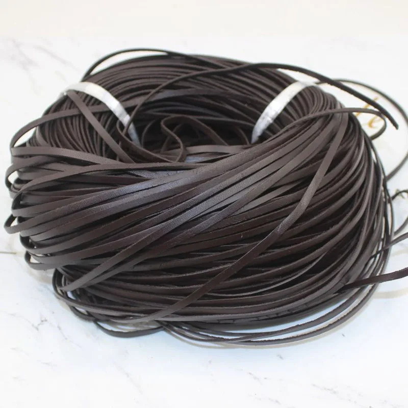 5 Meter 2 3 4 5 mm Echtlederband, weiches, flaches Lederband, Schnur für DIY Halskette, Armband, Schmuckherstellung, Basteln – Detail 3
