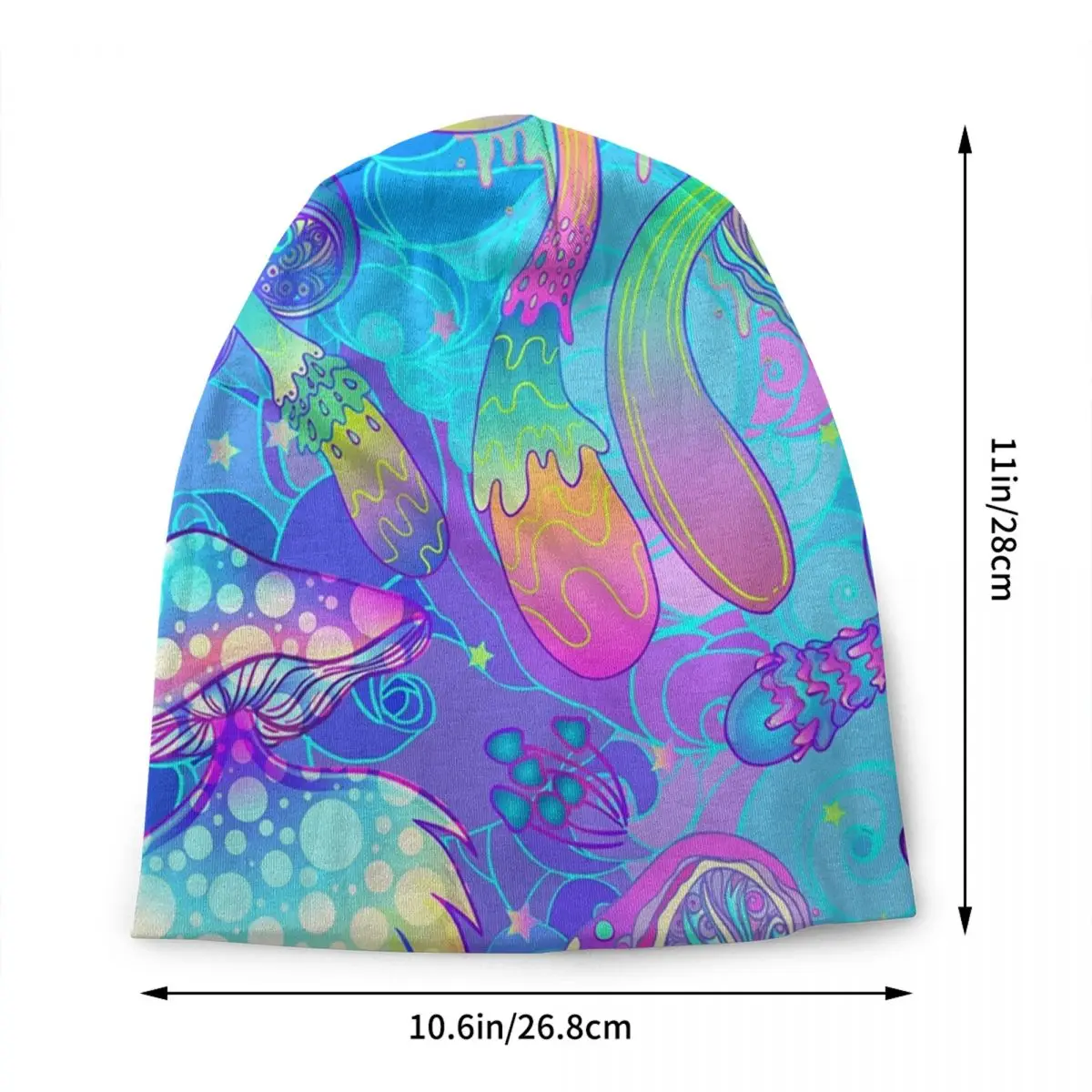 Magic Mushroom Psychedelic Skullies Beanies Caps Cool Winter Warm Women Men Knitted Hats Adult Unisex Boho Bonnet Hats