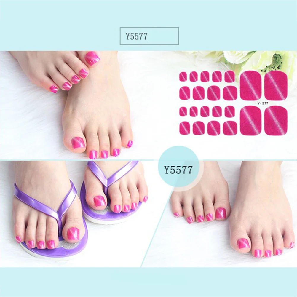 5개입 캣아이 네일 스티커 글리터 발톱 데칼 여성 청소년 여름 샌들 스타일 퀵 스틱 샤인 스파클링 스티커