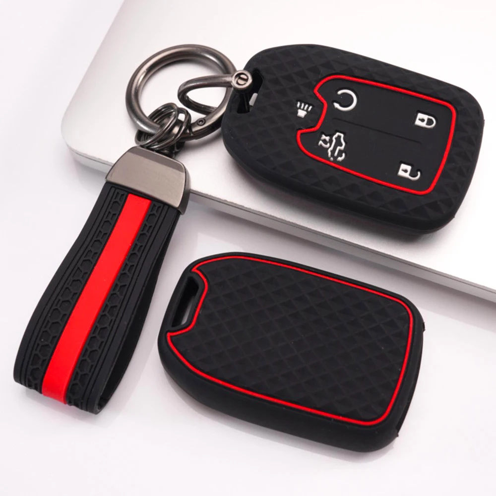 Soft Key Holder Keychain For Chevrolet Silverado Suburban Tahoe Blazer Traverse Colorado For GMC Sierra Yukon Yukon XL Exact Fit