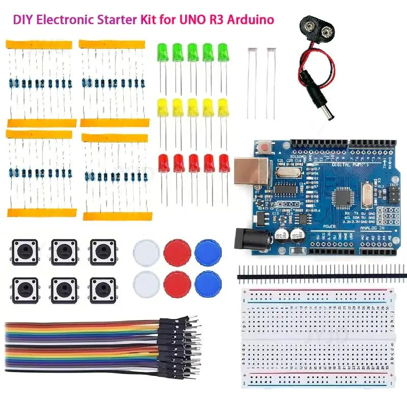 

12in1 DIY Electronic Starter Kit for UNO R3 Arduino Circuit Board Electronics Programmable Engineering Coding Education STEAM