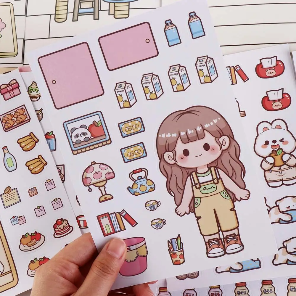 Hand Ledger Kawaii Pinch เพลง Quiet Book สติกเกอร์กระดาษ Telado Busy Book การ์ตูนอะนิเมะสาว