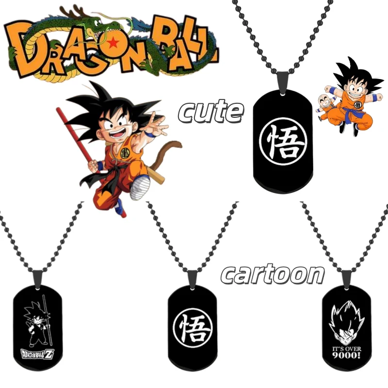 

Dragon Ball Goku Necklace Cartoon Fashion Personality Creative cute High-Value Simple Portable Stainless Steel Couple Pendant