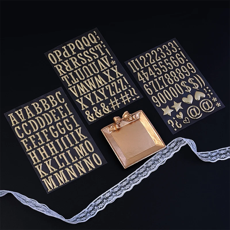 

3 листа 3D золотые пышные наклейки с буквами и цифрами, кепка для выпускника, украшение, сделай сам, поделки, художественное изготовление, водонепроницаемые эстетические художественные шрифты, наклейка