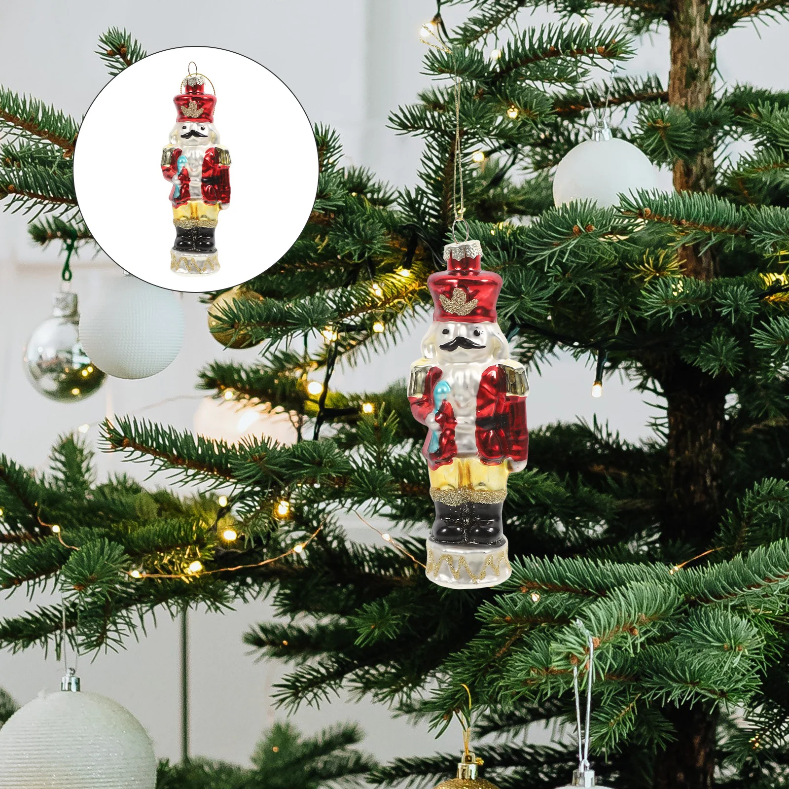 

Christmas Tree Decor Glass Ornament Decorative Nutcracker Hanging Home Decorations Ornaments