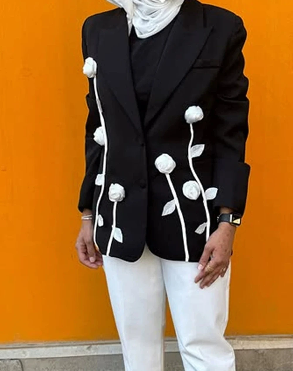 Eleganter Anzug 2025, Sommer, neuer Stil, dreidimensionale Blumendekoration, Slim-Fit-Anzugjacke – GZXX962