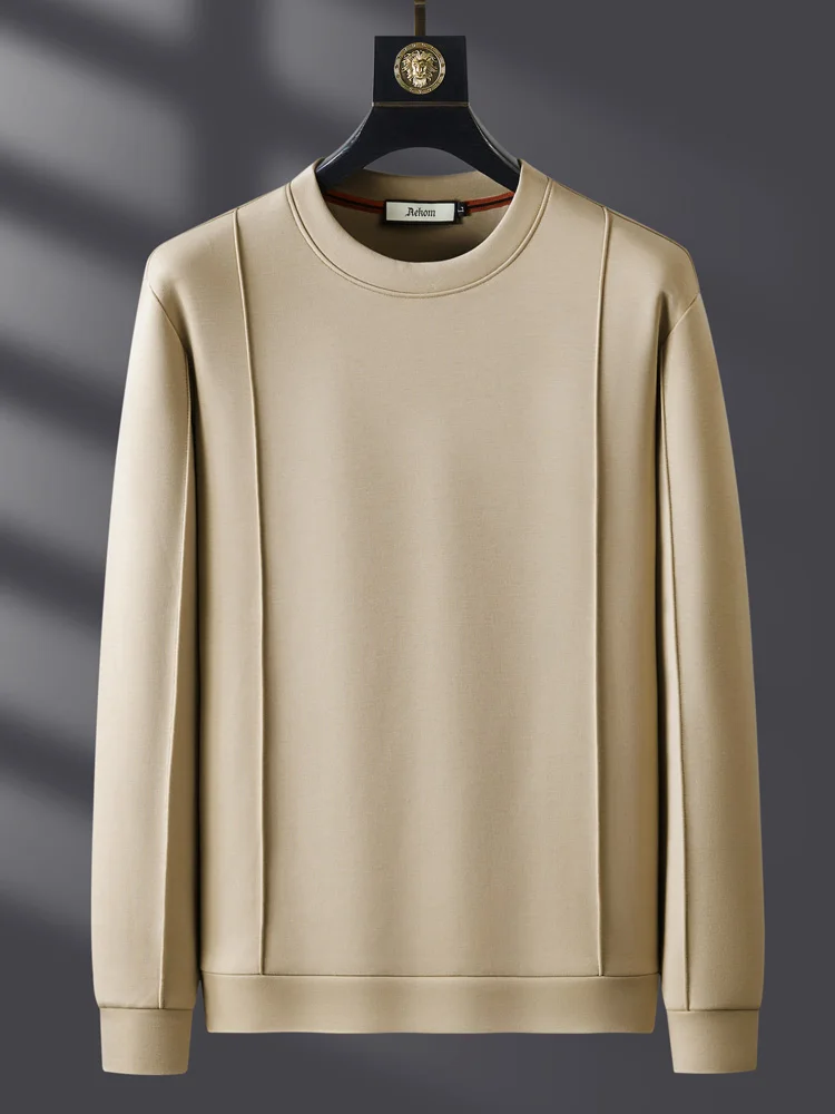 

Мужская толстовка из модала и хлопка на осень-зиму, с длинным рукавом, круглым вырезом, повседневная, универсальная, цветная, удобная, модная футболка