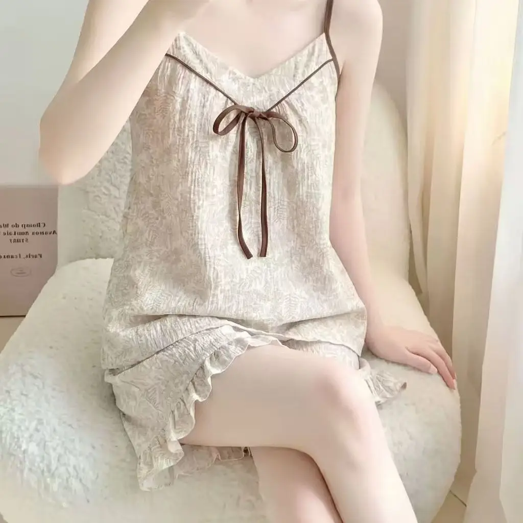 Women Pajamas Y2K Short Sleeve Shorts Sleepwear Summer Pijama Loose Nightwear Ladies Pyjamas Casual Home Clothes 2 Pice Set New