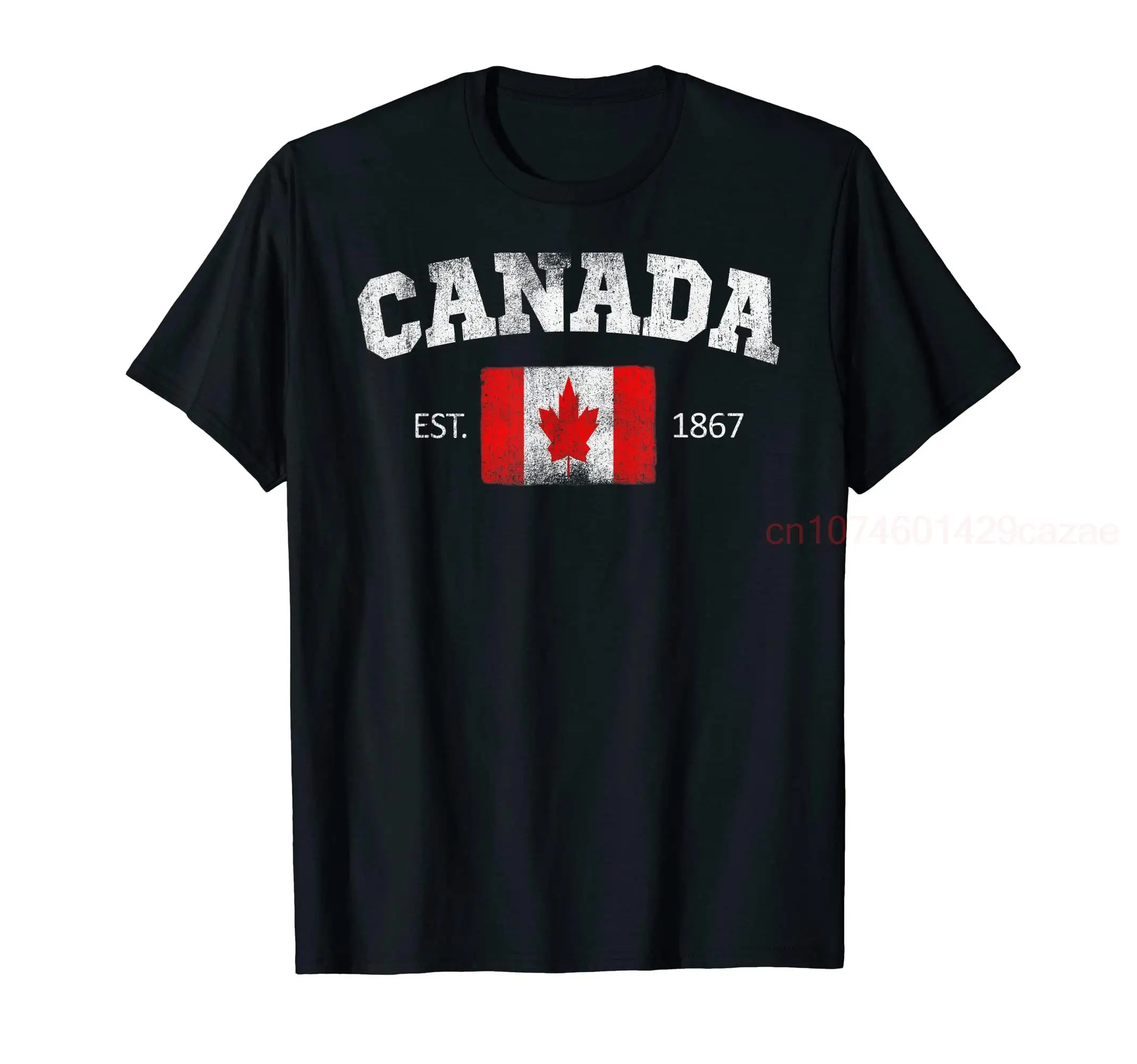 100% Cotton Vintage CANADA Independence Day Flag Est 1867 Souvenir T-Shirt Gift Hip Hop MEN WOMEN UNISEX T Shirts