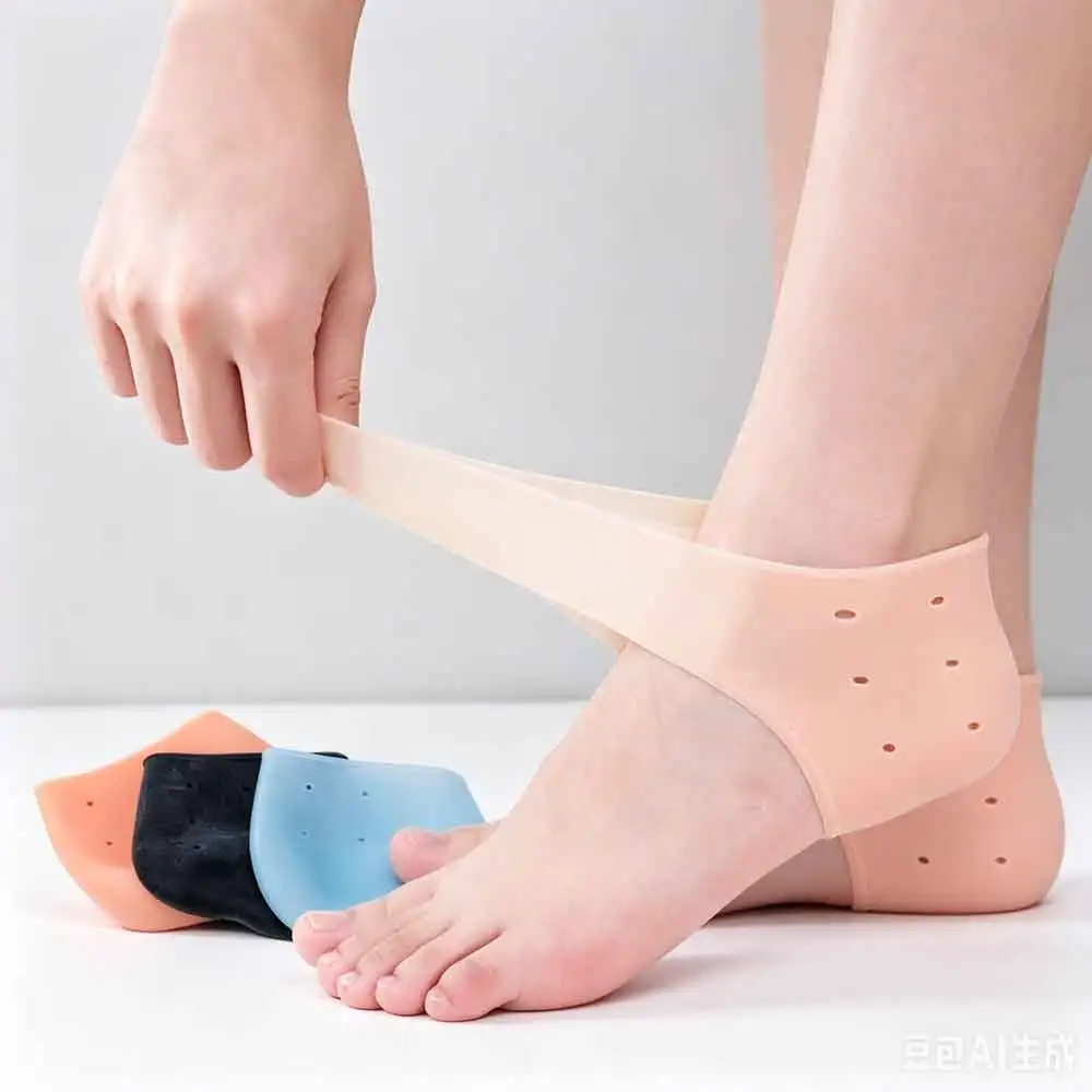 vvocci 2PCS Silicone anti-crack heel sleeve; heel pain anti-crack; dry heel protection sleeve