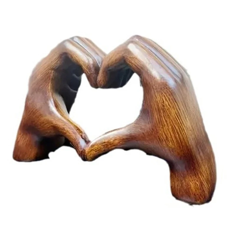 Heart Gesture Sculpture Hand Gesture Statue Resin Heart Sculpture Ornament Lovers Dinning Table Decoration Accessory