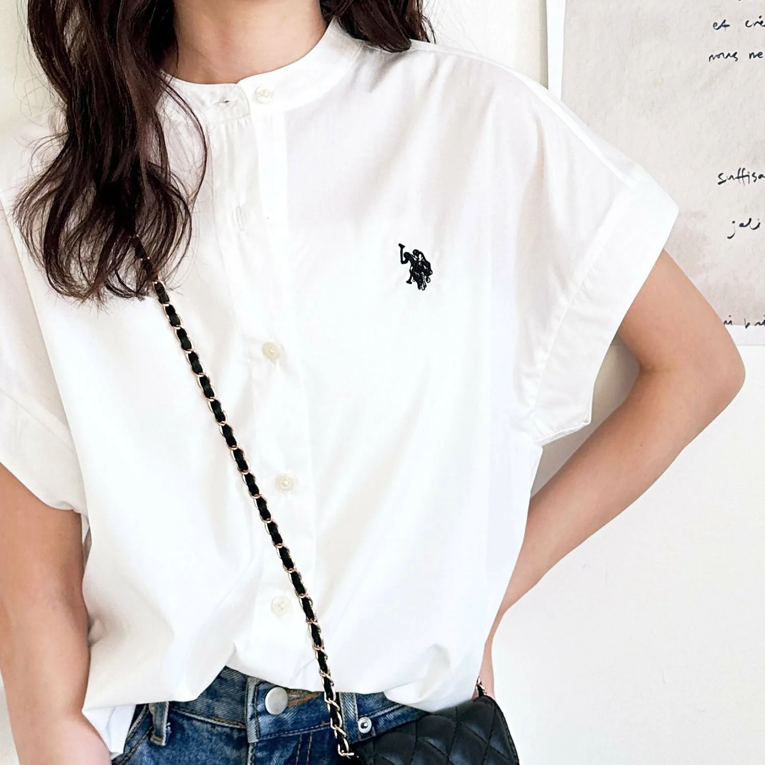 

Japanese and Korean Summer New Style Embroidered Shirt for Women, High-end Short Sleeve Solid Color Embroidery, Petite Versatile