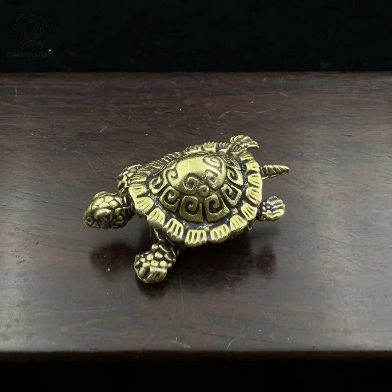 Antique Pattern Turtle Brass Knife Beads EDC Outdoor DIY Paracord Handmade Woven Lanyard Pendants Umbrella Rope Bracelet Charms