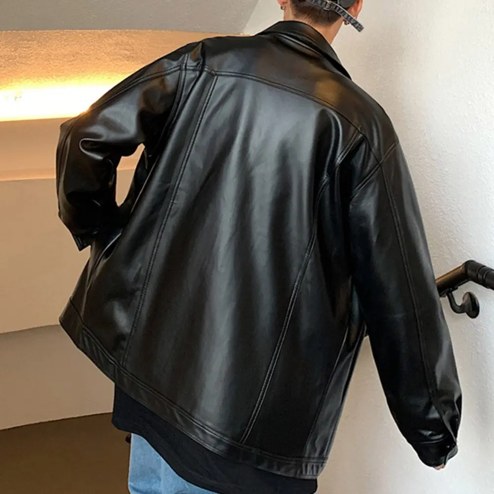 

Casual Men's Outerwear Men's Motorcycle Coat Motorcycle Riding 2XL Regular Clothing Length Solid Color Pattern