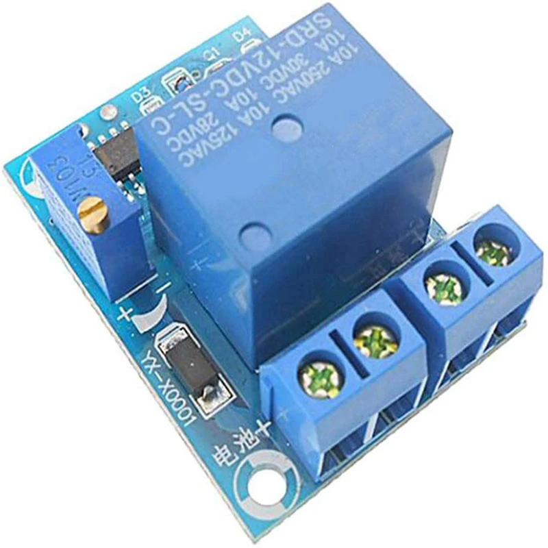 12V LED Inverter Rocking Rocker Switch ROUND SPST Blue With YX-X0001 DC 12V Battery Undervoltage Management Module