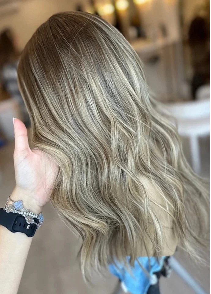 

Женский парик с объемной волной, реалистичный вид, регулируемый блики, омбре, карамельно-коричневый, синтетический парик спереди, для женщин, для повседневного использования на вечеринке