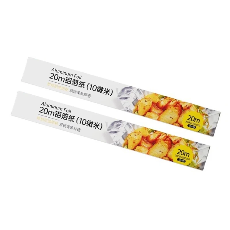 

N7MD Set of 2 Aluminum Foil Rolls For Baking High Temperatures Resistant Aluminum Foil with Serrated Trim for Baking