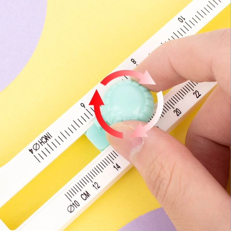 Rotating Paper Round Cutter, Double Scale Circular Cutter for Cards Making Scrapbooking, Cutting Diameter 4'' to 12.6''