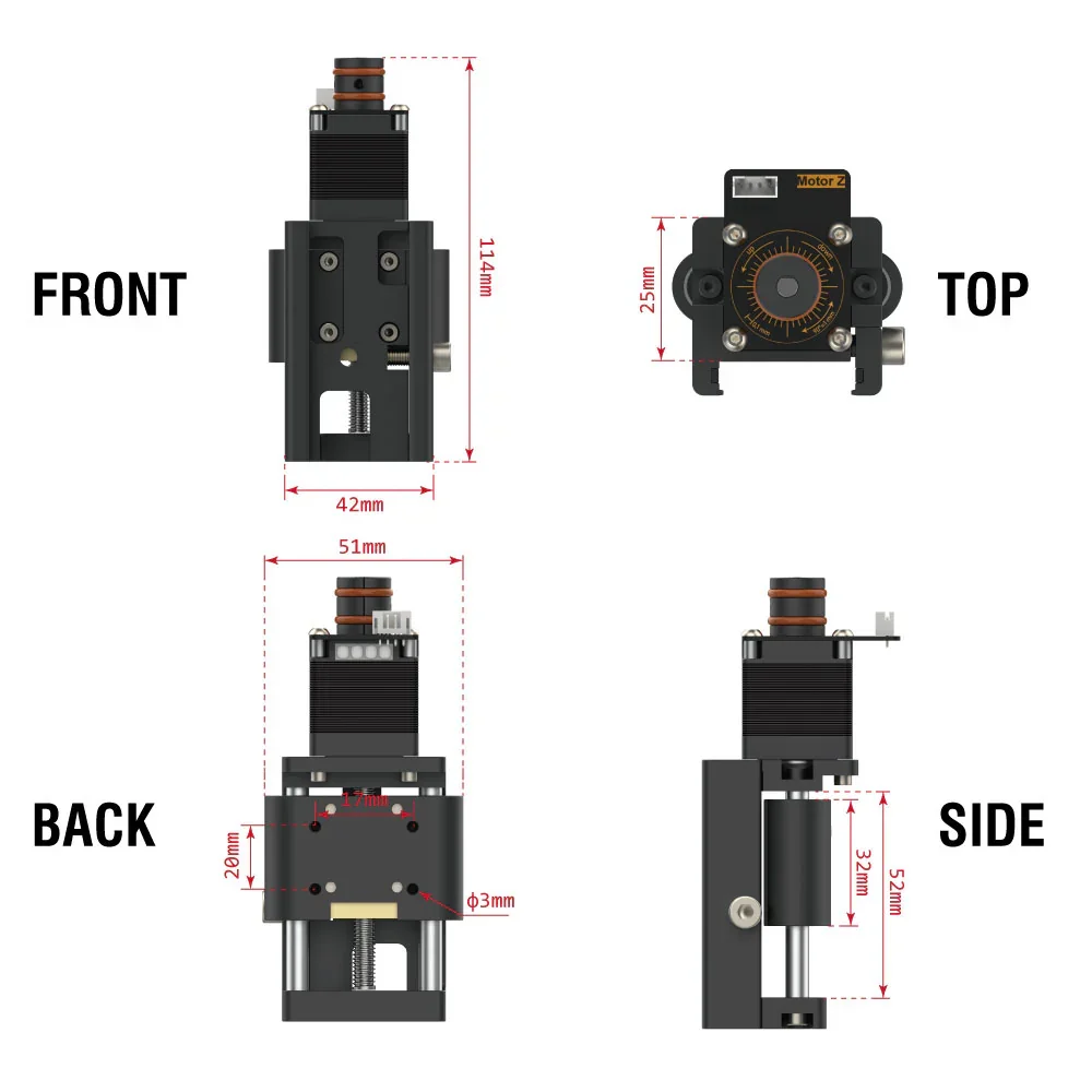 NEJE 20mm high-precision Z-axis adjuster module DIY specialized selection
