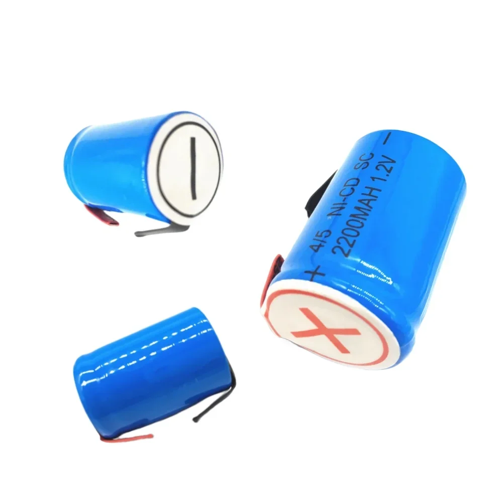 100% NEW Ni-Cd 4/5 SubC Sub C 1.2V 2800mAh Rechargeable Battery Blue Cell with Tab