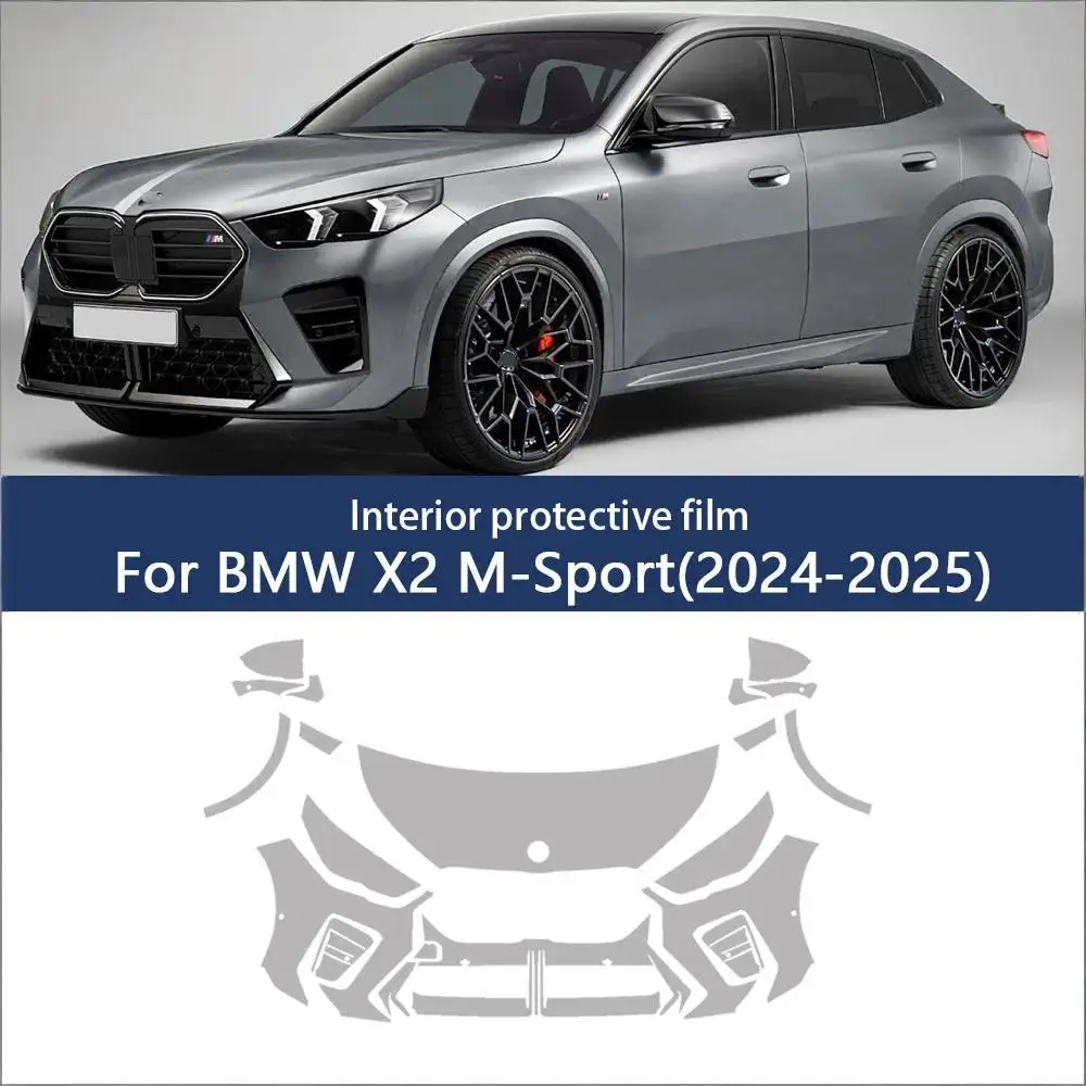 

For BMW X2 M-Sport 2024-2025 TPU Scratch-Resistant Bumper Hood Self-Healing Paint Protection Film Invisible Pre-cut PPF ﻿Kit
