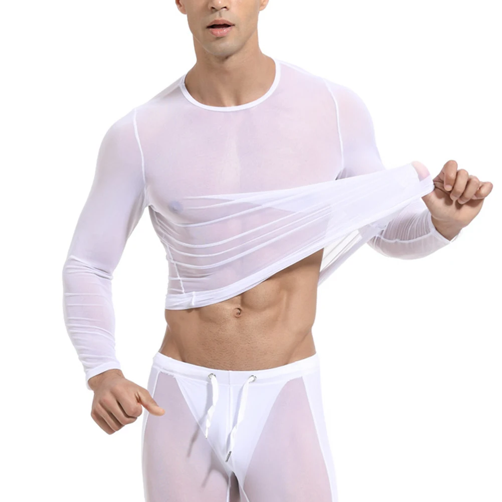 

T Shirts For Men Men Tops Wrestling Fitness Tshirts With Long Sleeves Fitness Men's Mesh Running Streetwear Tights