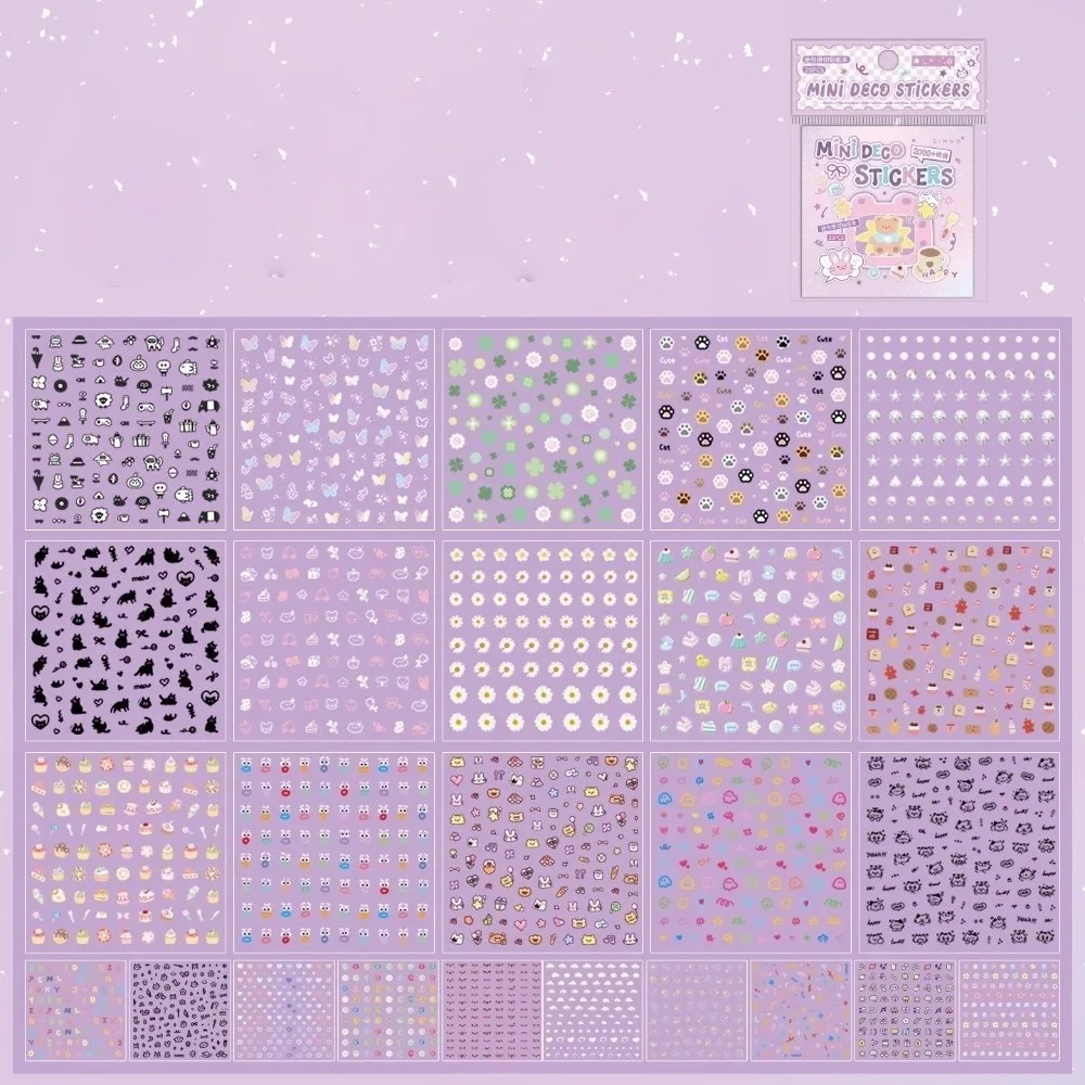 

New DIY Nail Stickers 25 Sheets Kawaii Scrapbook Stickers Book Self-Adhesive Cartoon Pattern Stationery Stickers DIY Scrapbook