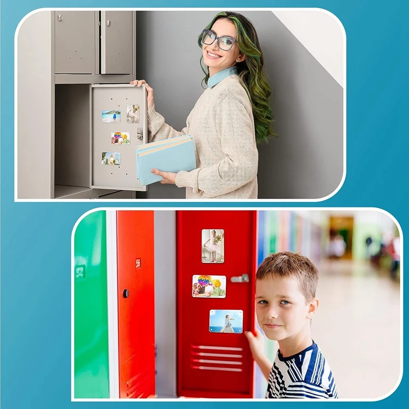 กรอบรูปแม่เหล็กตู้เย็นสองด้านขนาดเล็กกรอบโพลารอยด์18ชิ้นกรอบรูปไร้กรอบใส