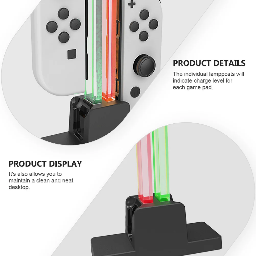 

2-in-1 Game Controller Dock Charging Station for Game Pads Desktop Stand LED Charging Indicator