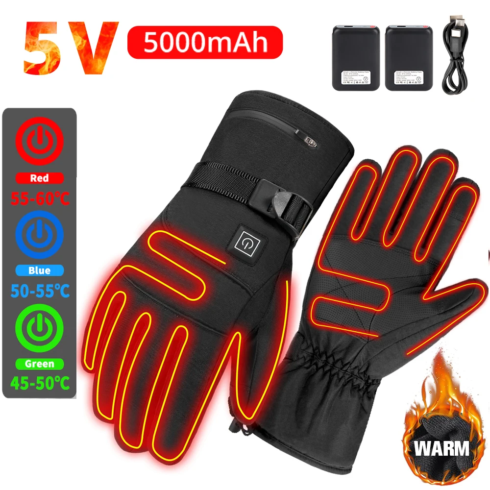 

Heated Gloves Snowmobile Skiing Winter Warm Lithium Battery Motorcycle Heated Gloves Waterproof Heated Rechargeable Gloves Men