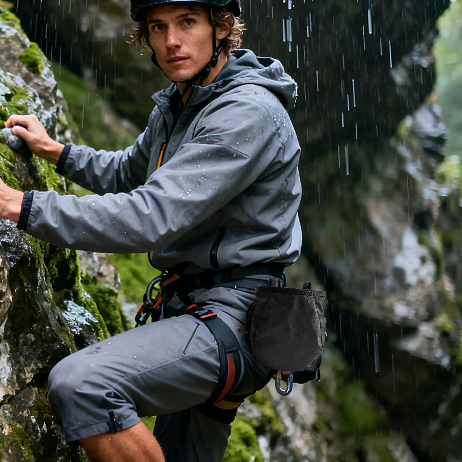 حقيبة خصر الطباشير لتسلق الصخور مقاومة للماء ومضادة للتسرب ومحمولة وقابلة للتعديل في الهواء الطلق حقيبة الطباشير المتسلق