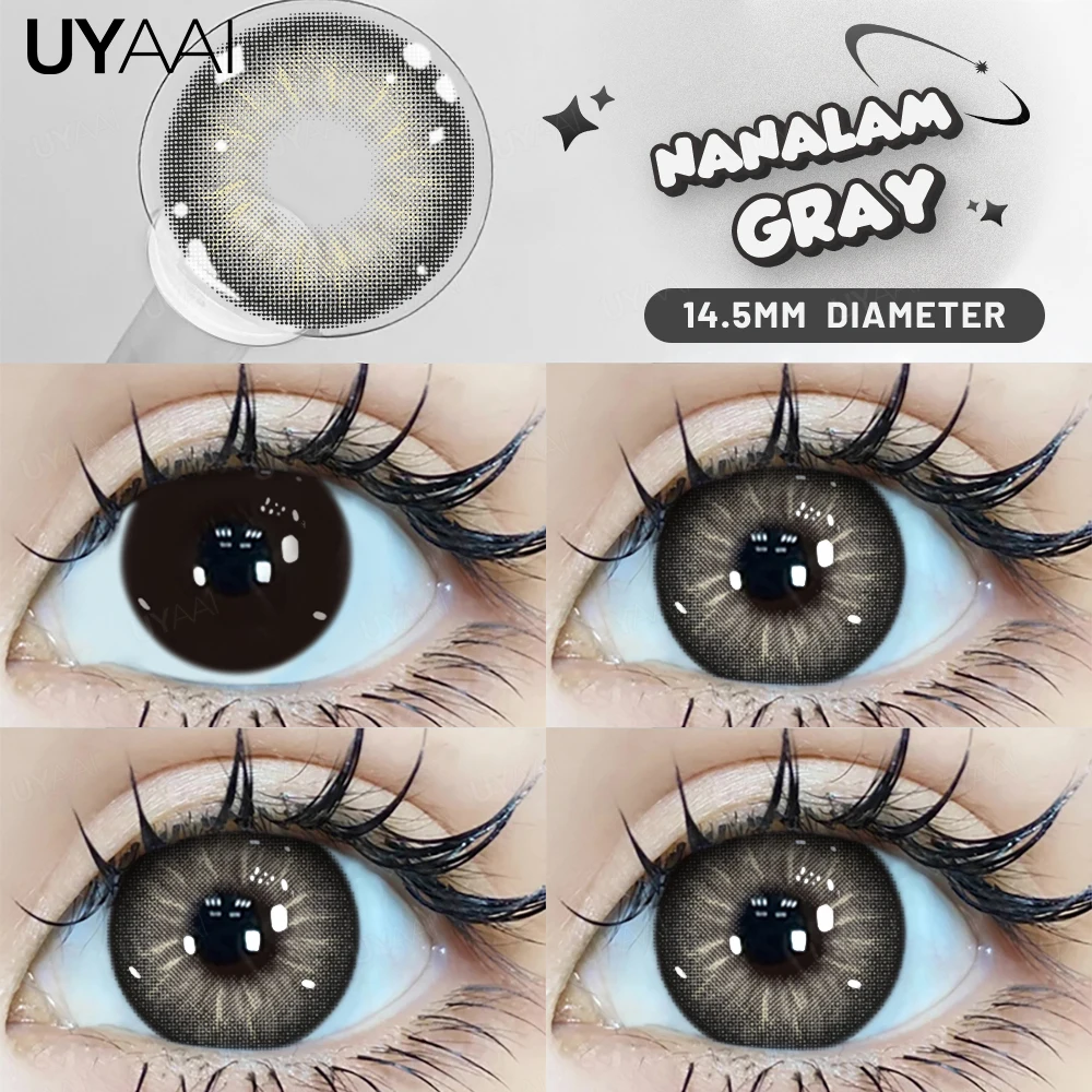 UYAAI Schwarze Linsen mit großem Durchmesser, 14,2-14,5 mm, farbige Kontaktlinsen für die Augen, große Augenlinsen, natürliche braune Linsen – Detail 10
