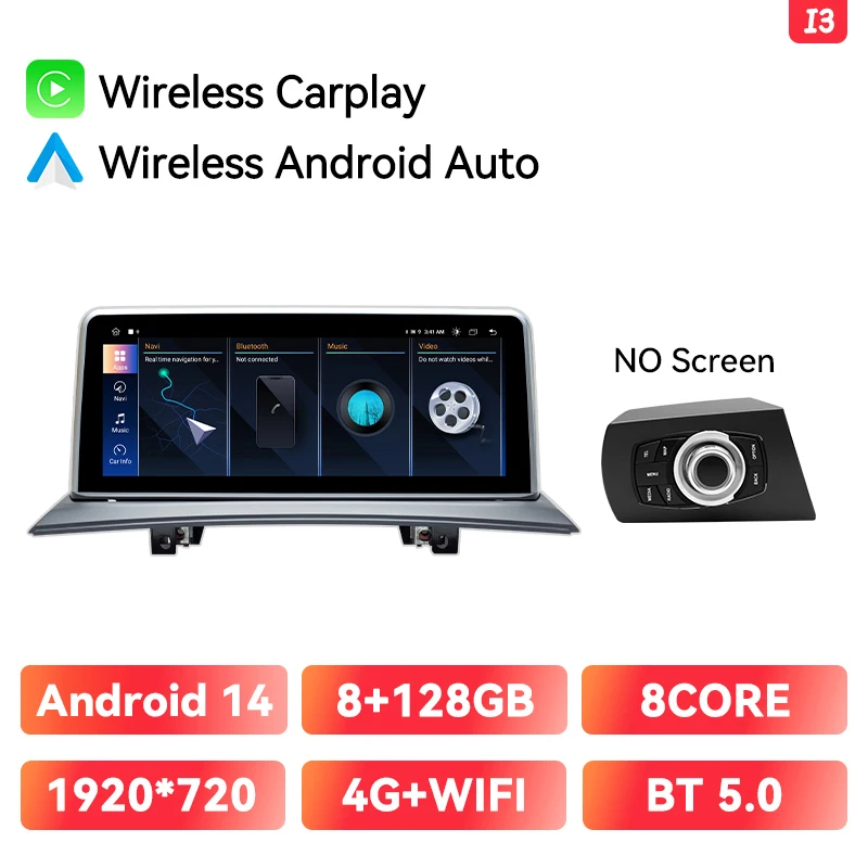 Draadloze CarPlay Android Auto Autoradio Voor BMW X3 E83 2005-2008 Autoradio Navigatie Multimedia GPS 4G WIFI 8Core 128G Stereo