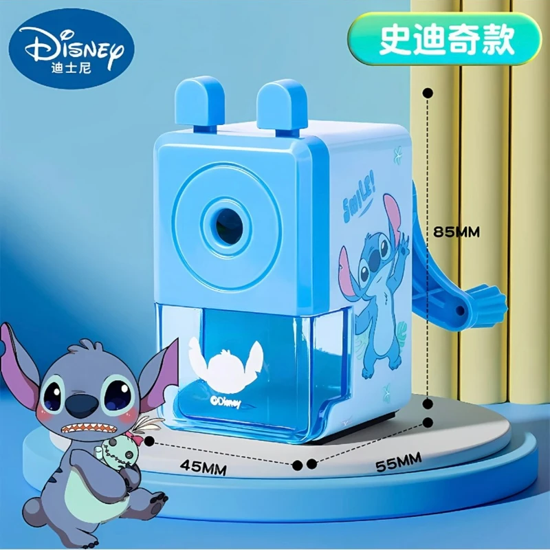 

Disney Stitch Hand Pencil Sharpener Primary Schoolchild Kawaii Cartoon Roll Automatic Lead Learning Stationery Schools Supplies