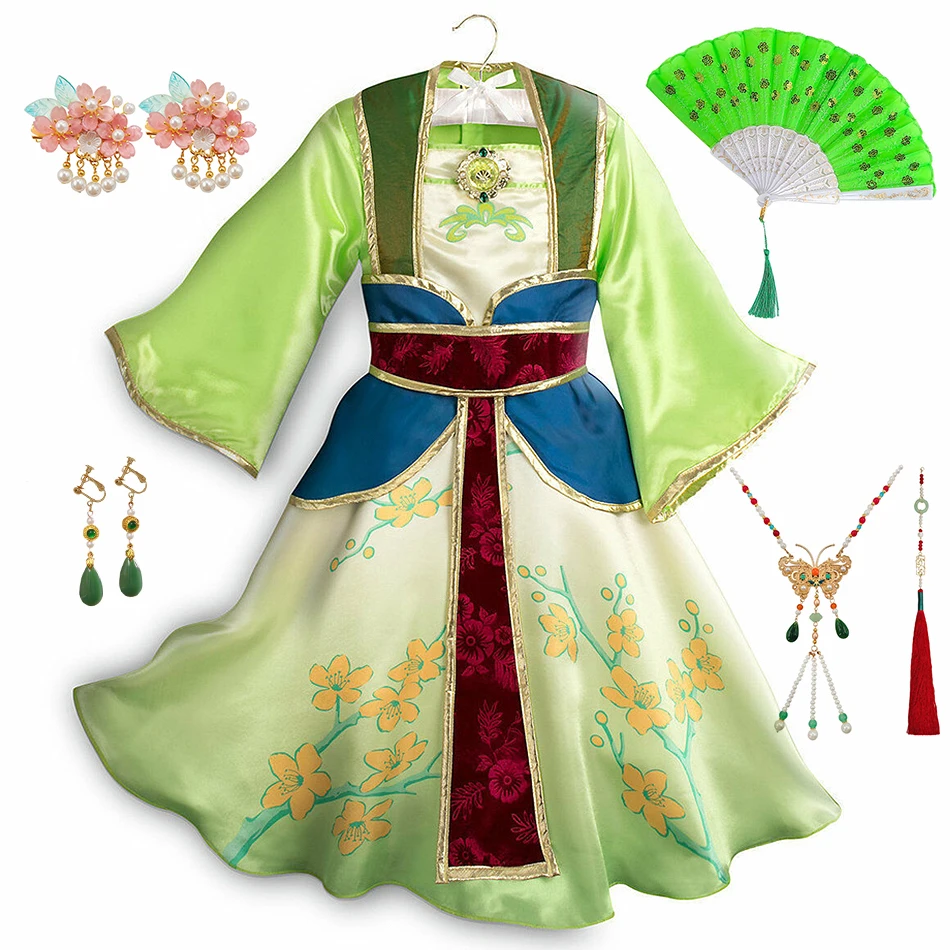 Mädchen Chinesischer Stil Hanfu Traditionelle Kostüme Kinder Cartoon Cosplay Bedrucktes Prinzessinnenkleid Halloween Geburtstagsparty Outfit
