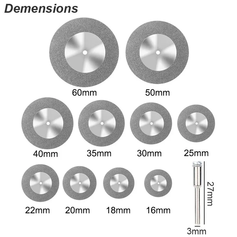 Diamond Blade Cut Off Disc Wheel Circular Saw Rotary Tool Disk Mini Drill Wood Stone Plastic Glass Ceramic Sharp Cutoff Cutter