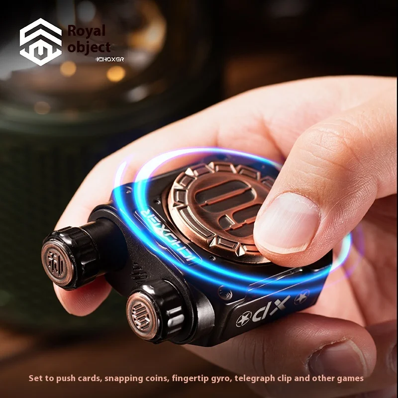 Taisei Twin Link EDC carte poussant doigt Spinner noir Tech soulagement du stress jouet Mini jouet Fidget Spinner