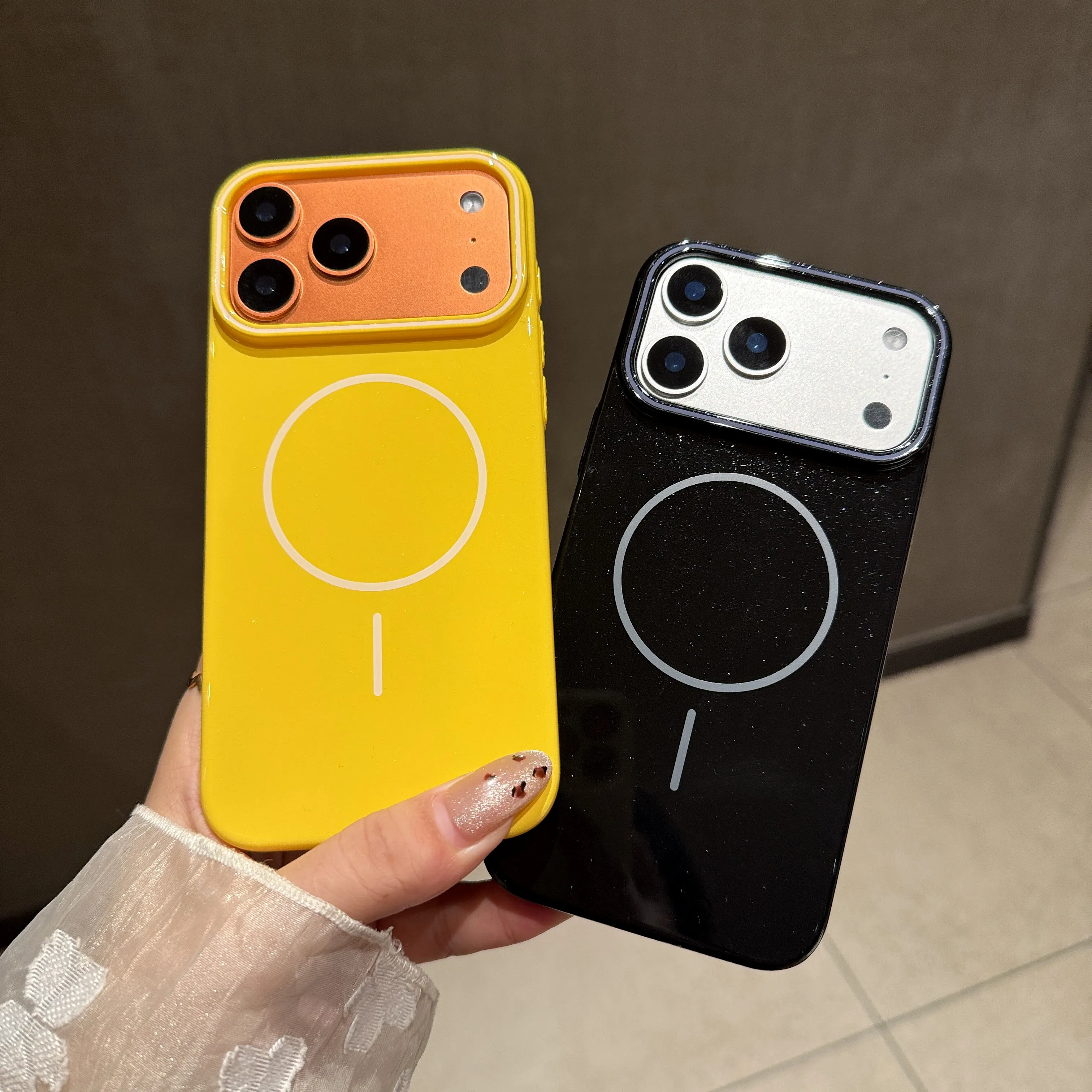 

Bling Glitter Hard PC For Magsafe Phone Case For iPhone 17 16 15 14 13 12 Pro Max 17 Air Magnetic Wireless Charger Glossy Cover