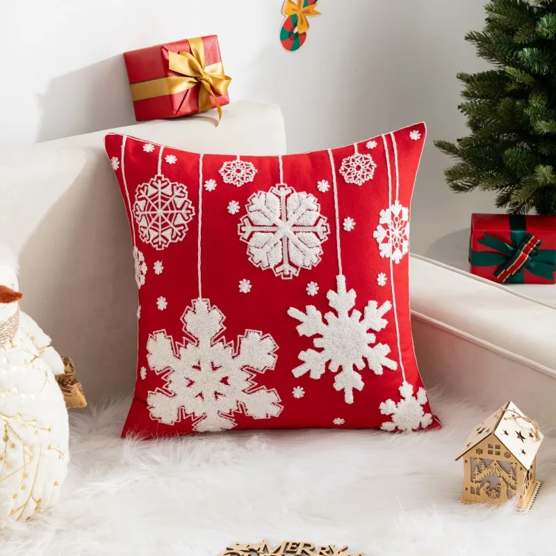 

INS Throw Pillow Red Christmas Tree Cushion Living Room Bedroom Sofa Pillow Sample Room Decoration Throw Pillow Cover