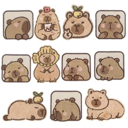 Lovely Capybara Patch Brown Embroidered Patches On Clothes Iron On Patches For Clothing DIY Patch Stickers Gifts for Friends