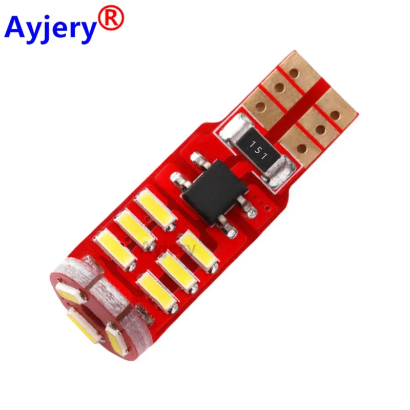 

AYJERY 2pcs Canbus T10 4014 LED Chip 15SMD 15 Led Car Auto Interior White License Plate Lights Clearance Lamp 12V Car Styling