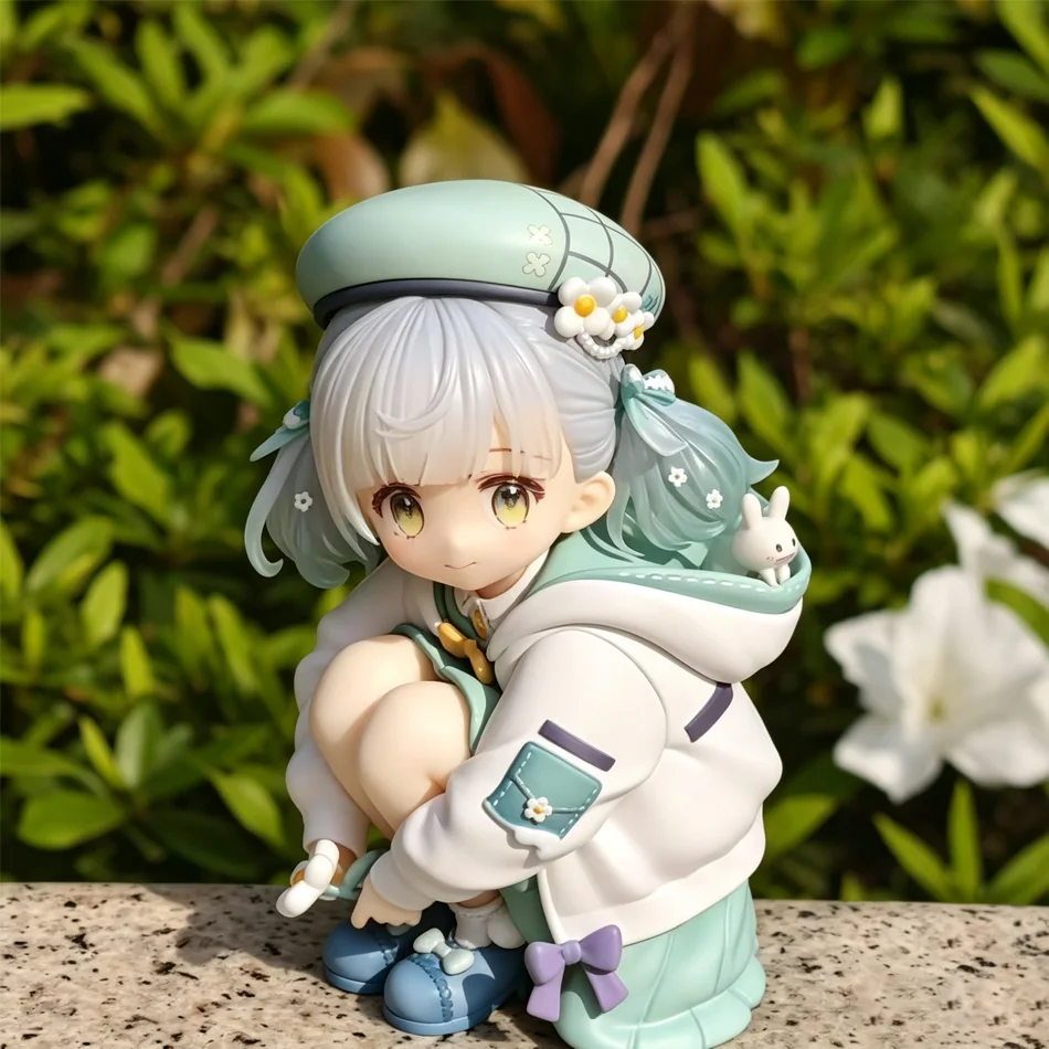 New Ageru Sahara Mafuyu Squatting Anime Figure, Cute Girl Boxed Desktop Ornament, Birthday Gift