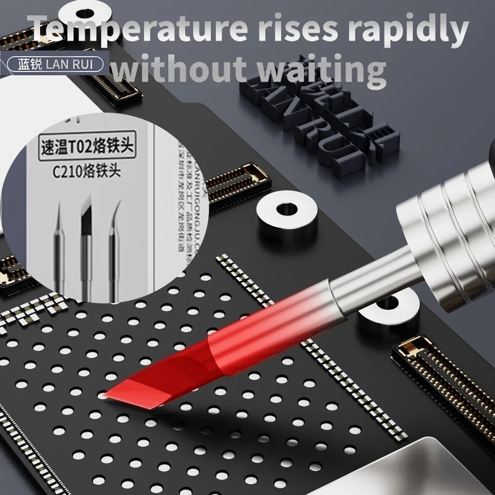 Lanrui C210 Soldering Iron Tip T02 Rapid Heating Replacement Solder Tip 3 Types TI SK TS For Soldering Station Phone Repair Tool