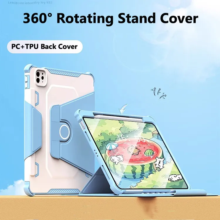 Case for IPad Air 13 2024 Pro 12.9 10th 10.9 Air 11 Air6 5 4 3 2 1 7 8 9 10.2 10.5 Inch 720° Rotating PC+TPU Back Armor Cover