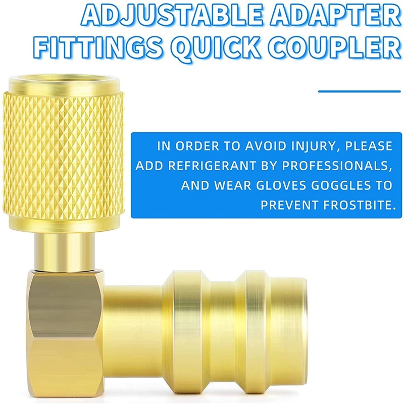 1Pc 90 Degree R12 To R134A AC Fitting Port Retrofit Conversion,Fits For Conditioner Refrigerant With 1Pc Cap