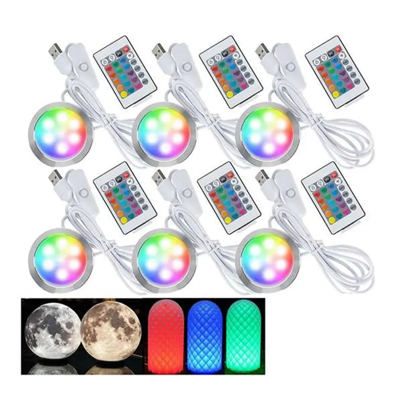 【FITTING】6Pcs Remote Control RGB LED Lamp Kit 001 For Bambu Lab H2D/X1/P1P/A1 Mini Anycubic Multicolor F RGB Includes